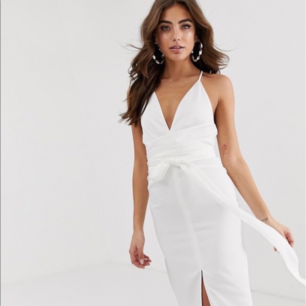 Asos~Cami Midi White Dress